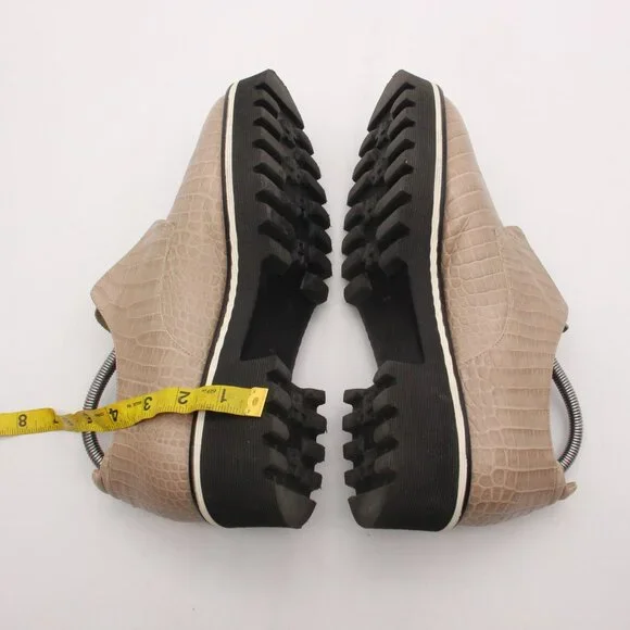 M. Gemi The Gianna Taupe Women's Size EU 41 Croco Printed Leather Slip On - Picture 6 of 10